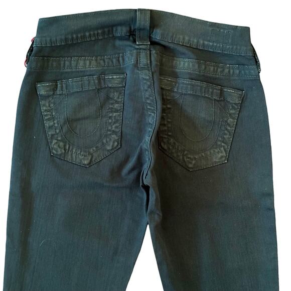 True Religion World Tour Casey Supper Skinny Dark Green Jeans Size 24 NWT $198 - Picture 5 of 10
